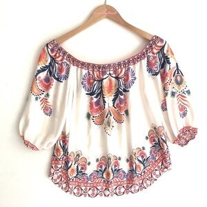 Jealous Tomato Off the shoulder Floral boho blouse, size small
